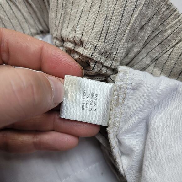 Christopher & Banks Linen Blend Striped Cropped Wide Leg Pants Women's Size XL - Picture 4 of 10